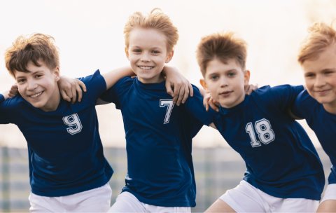 Happy young participants