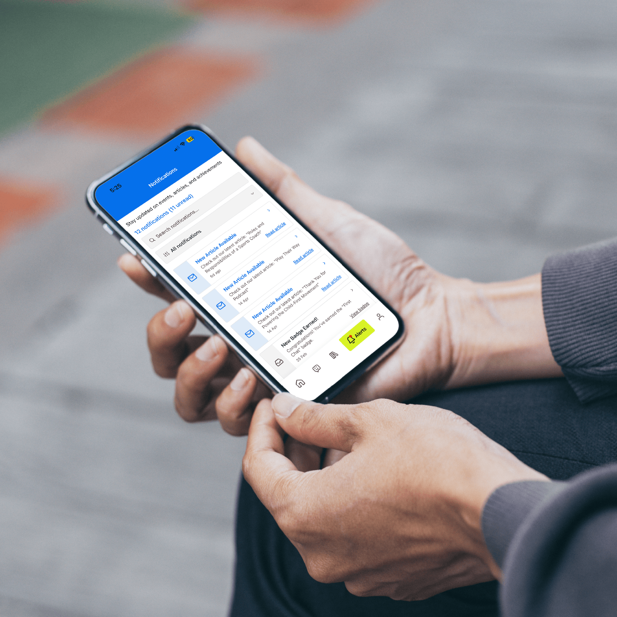 An image showing alerts on the Play Their Way app