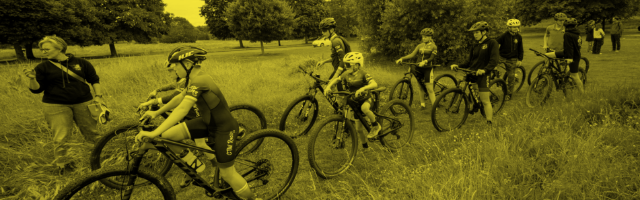 Cyclists waiting to do an activity