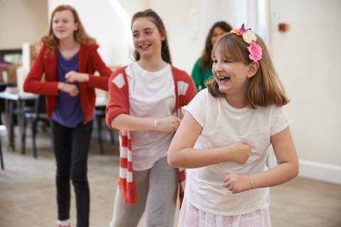 Young girls at a dance class