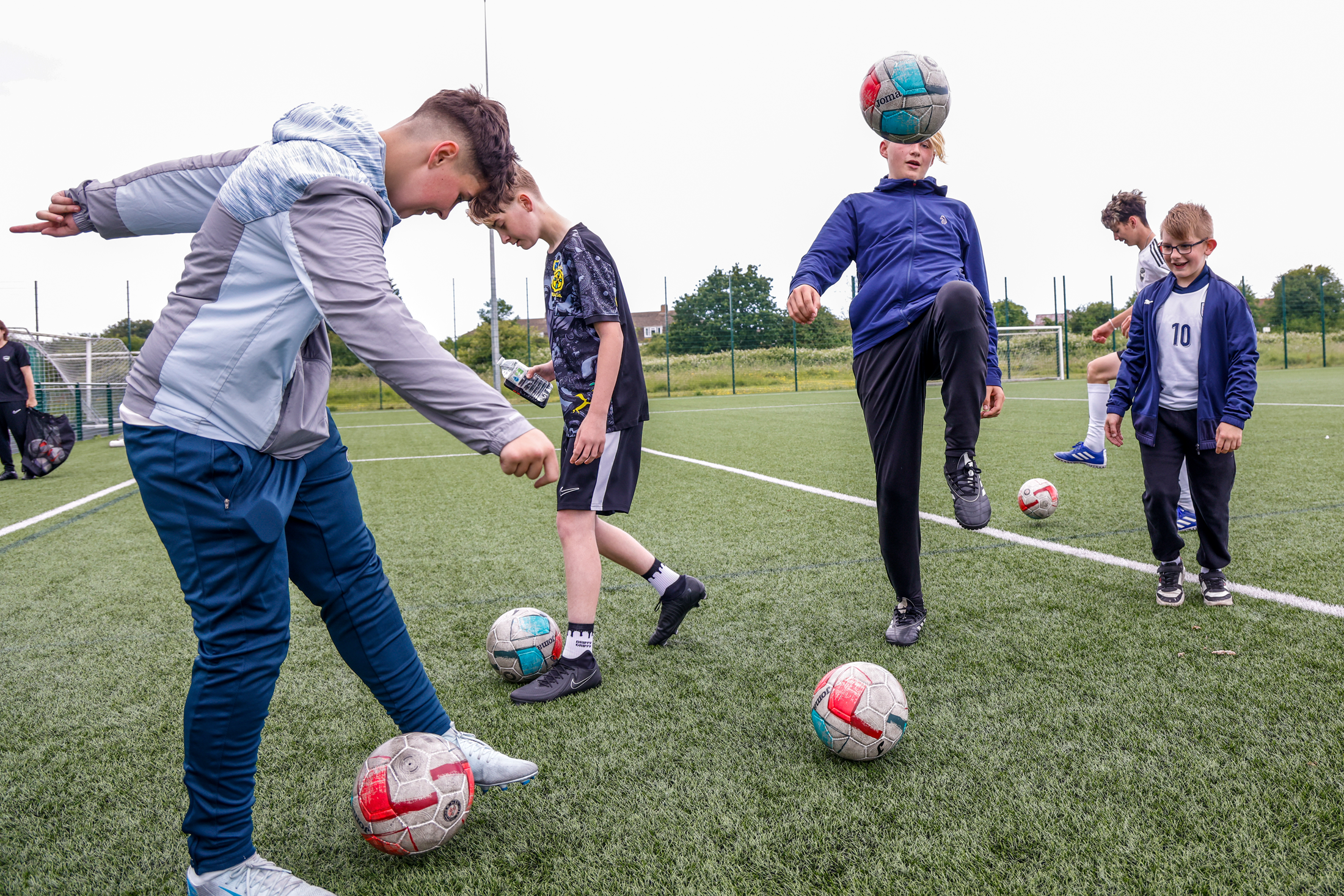 Children with football
